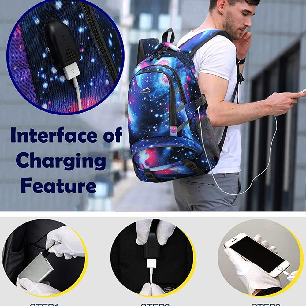 New UNISEX Backpack for School , fits Large Laptop with USB Port - Picture 12 of 12